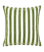 Cojin 42x42cm chenille rayas verde