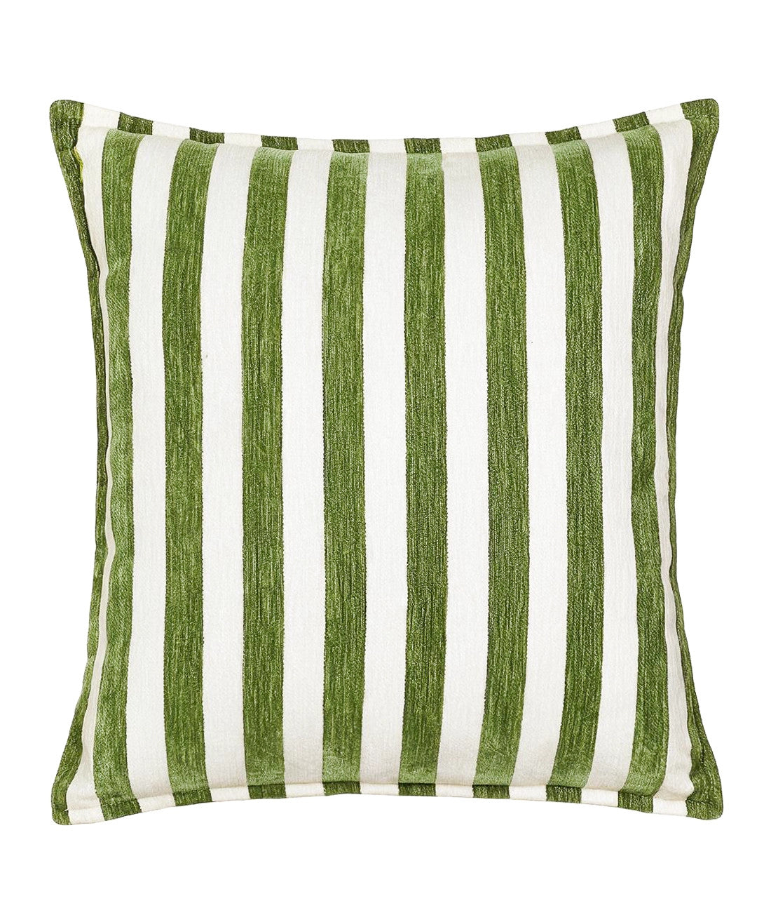 Cojin 42x42cm chenille rayas verde