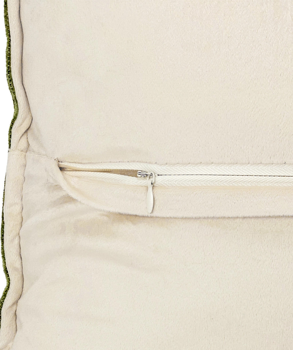 Cojin 42x42cm chenille rayas verde