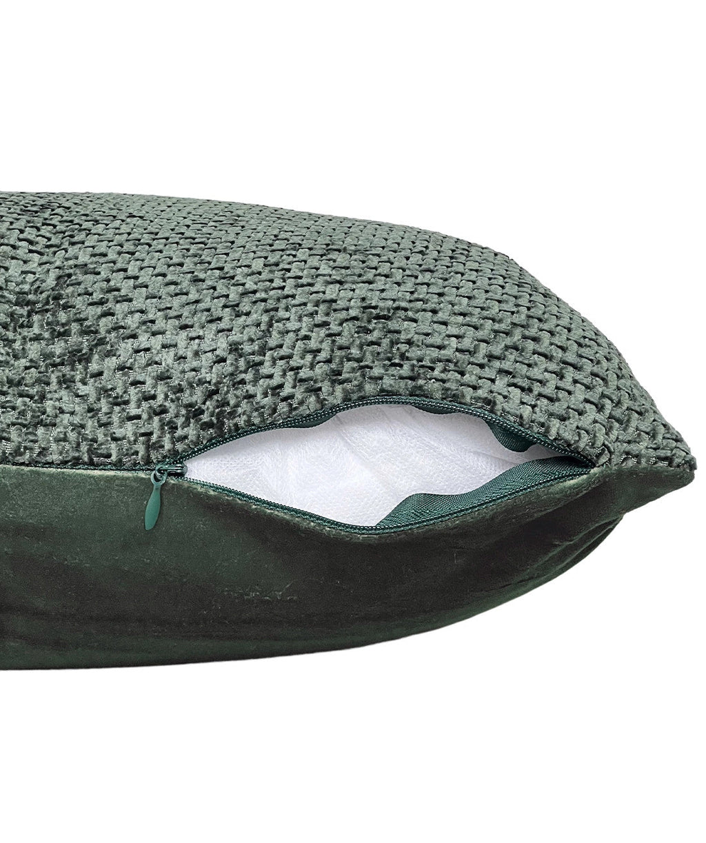 Cojin 42x42cm chenille verde oscuro