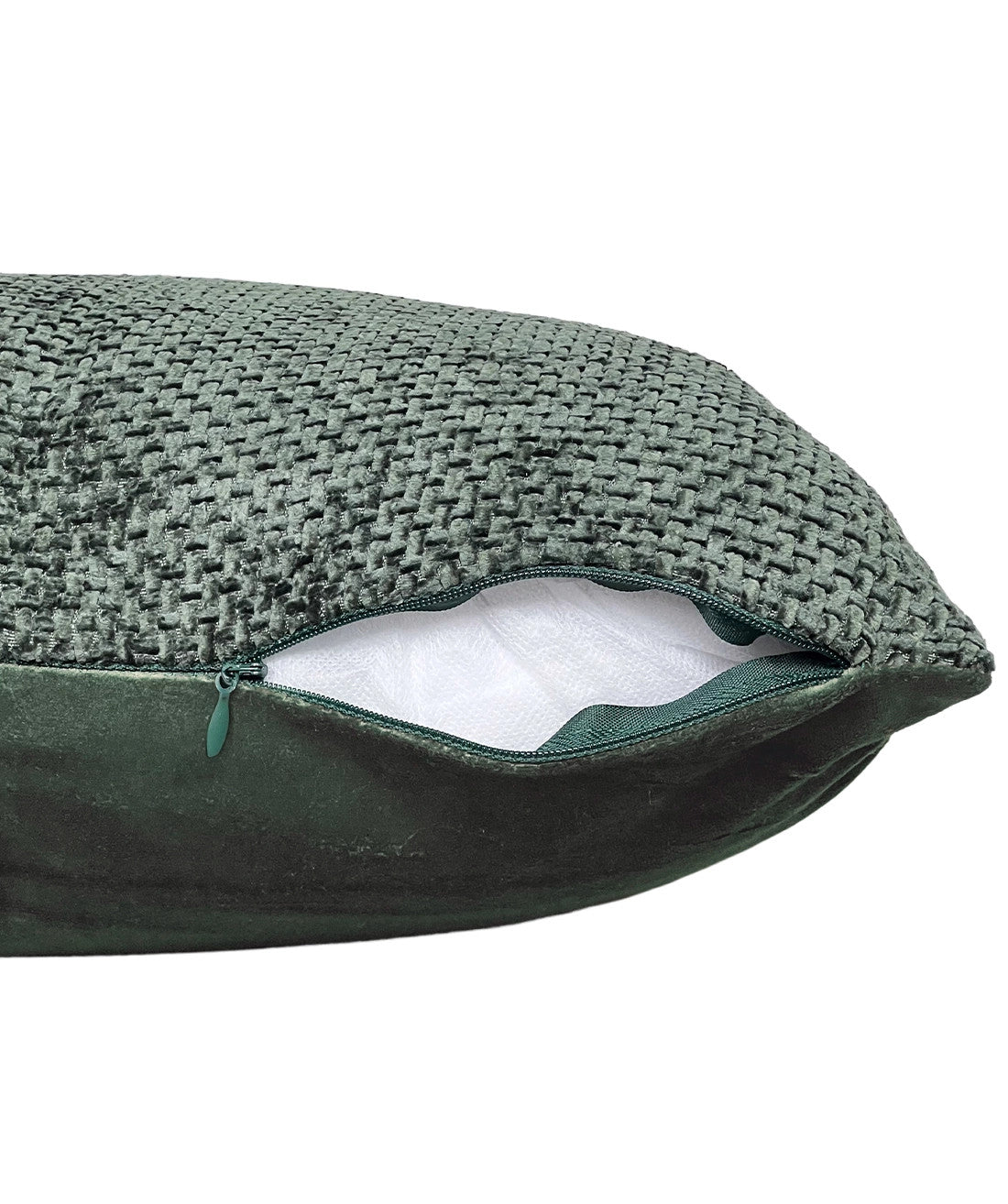 Cojin 42x42cm chenille verde oscuro