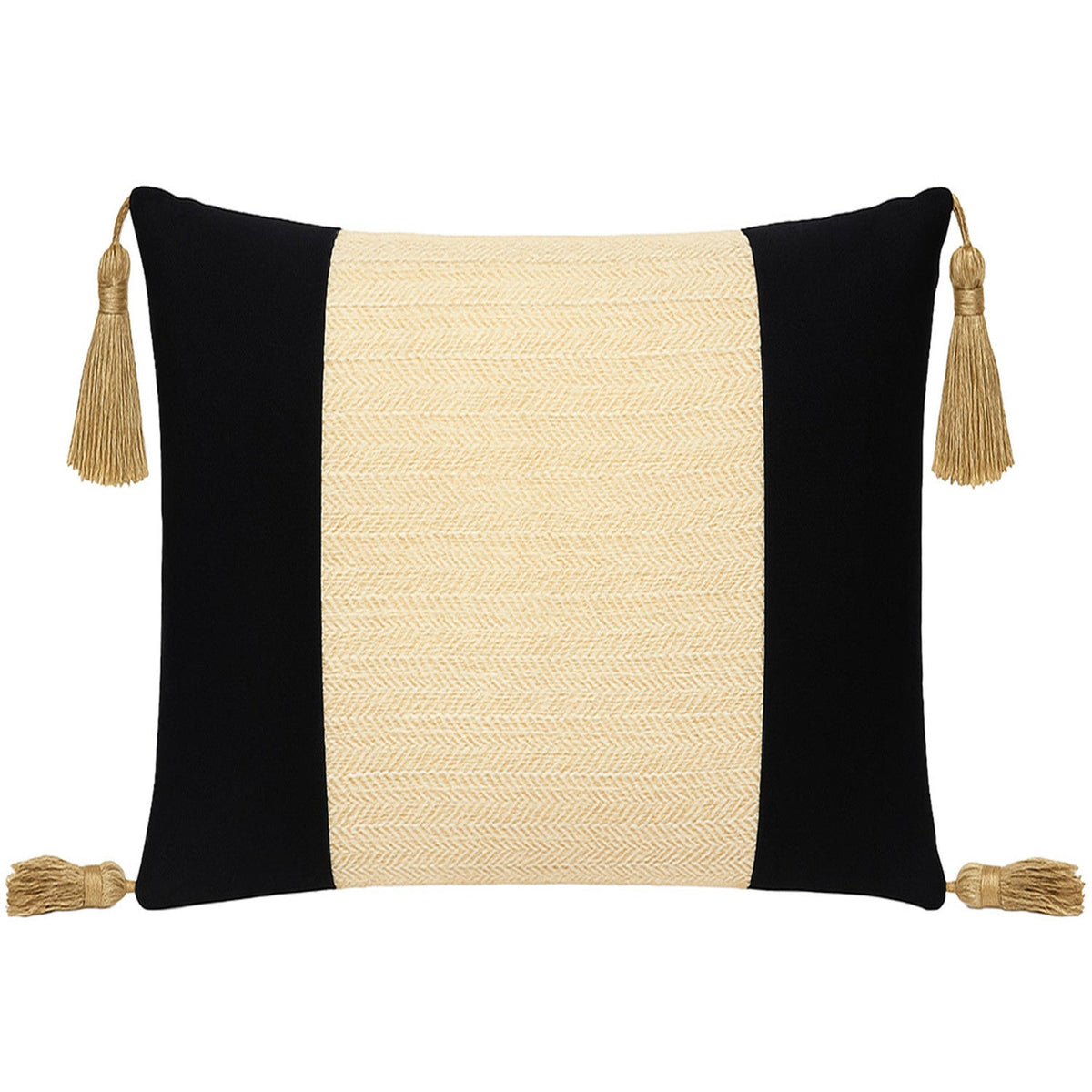 Cojín 42x42cm sisal blanco negro