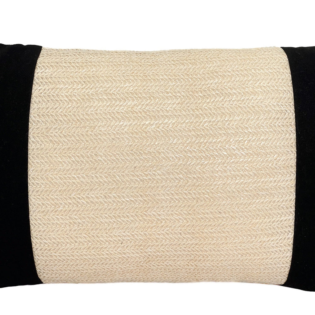Cojín 42x42cm sisal blanco negro