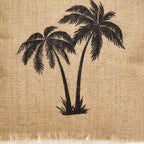 Cojín 43x43cm yute 2 palmeras