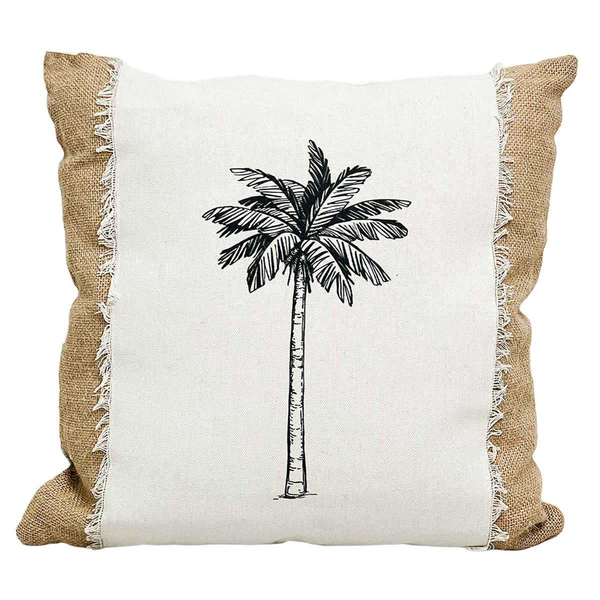 Cojín 43x43cm yute palmeras