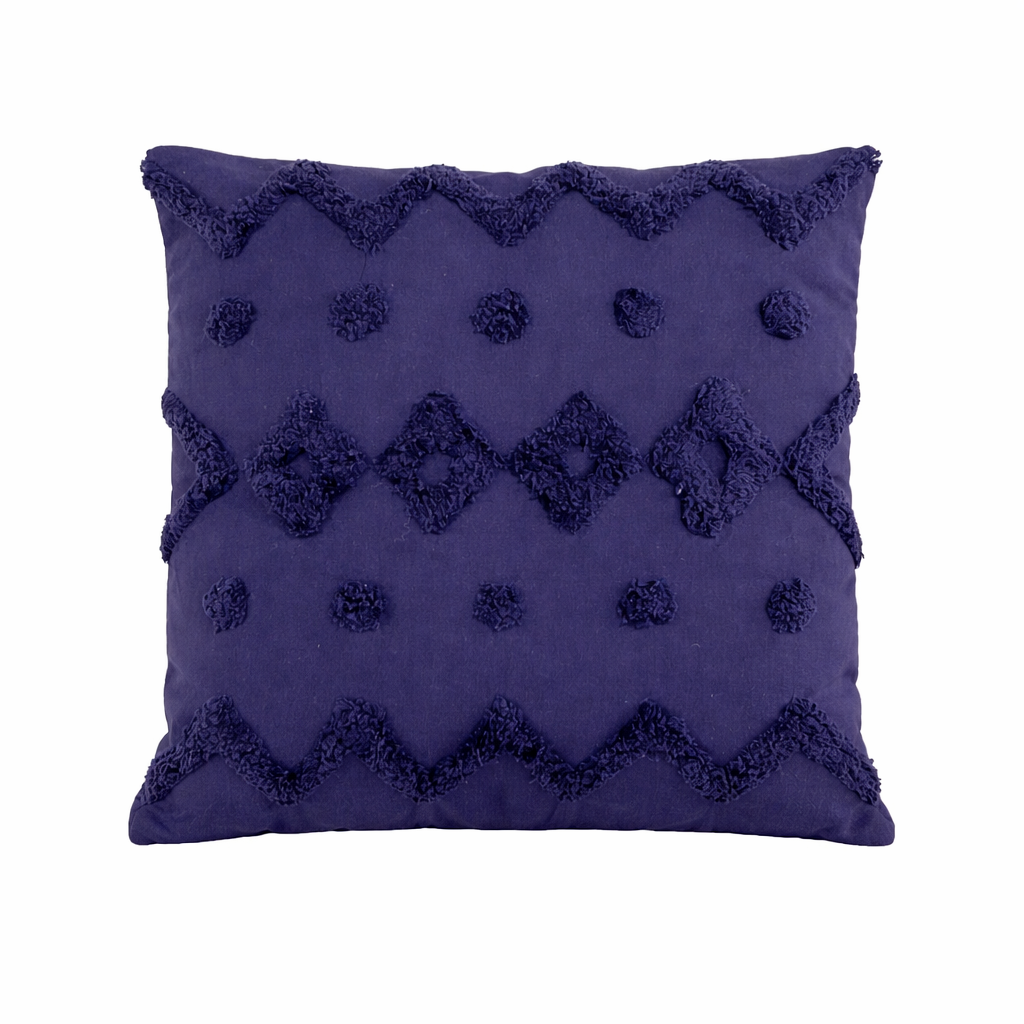 Cojín 45x45cm algodón textura azul