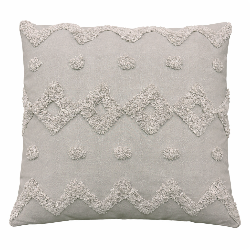 Cojín 45x45cm algodón textura gris