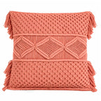 Cojín 45x45cm macrame rosado