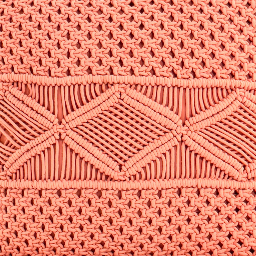 Cojín 45x45cm macrame rosado