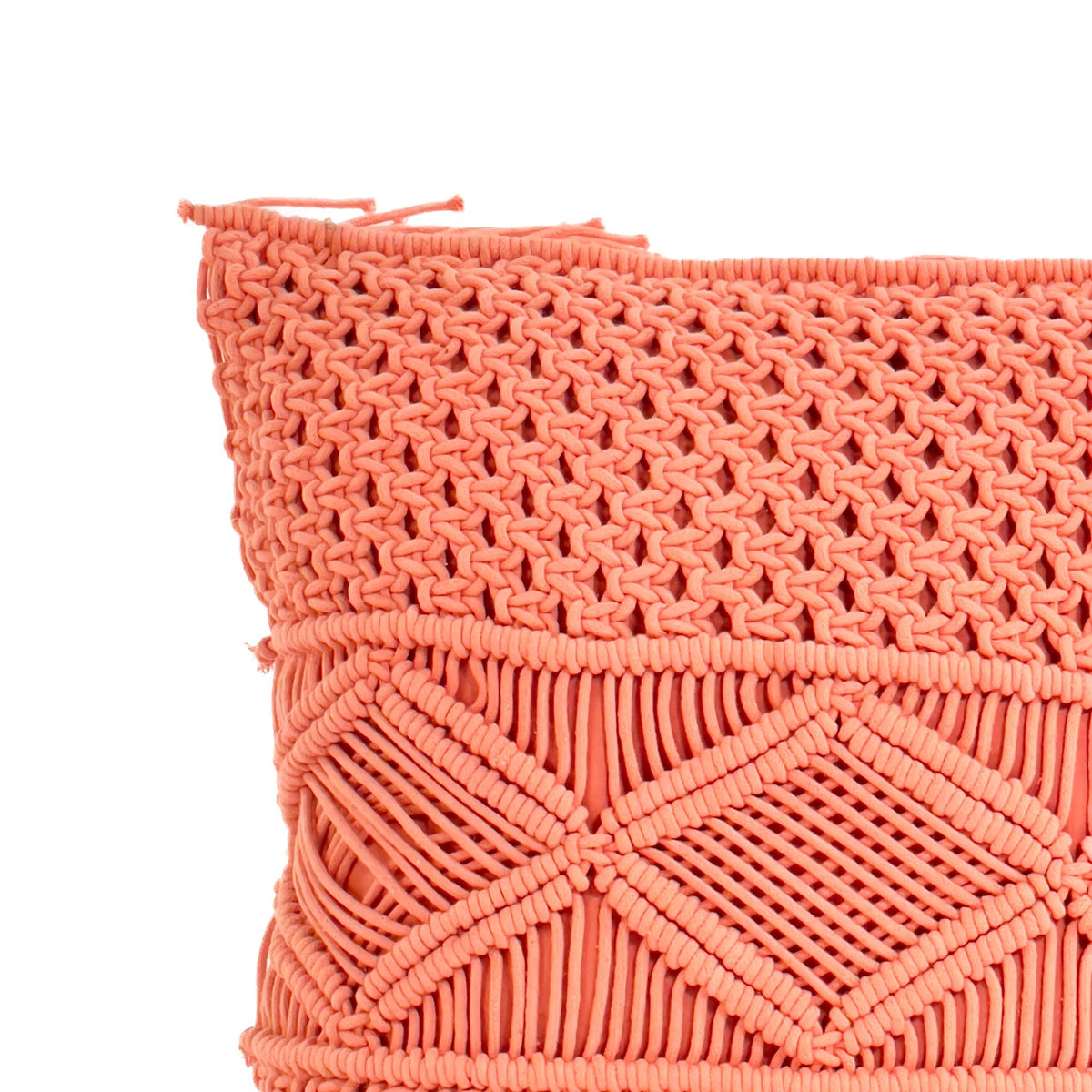 Cojín 45x45cm macrame rosado
