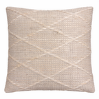 Cojín 45x45cm rombos tejido crudo