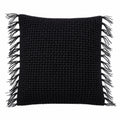 Cojín 45x45cm tejido flecos negro