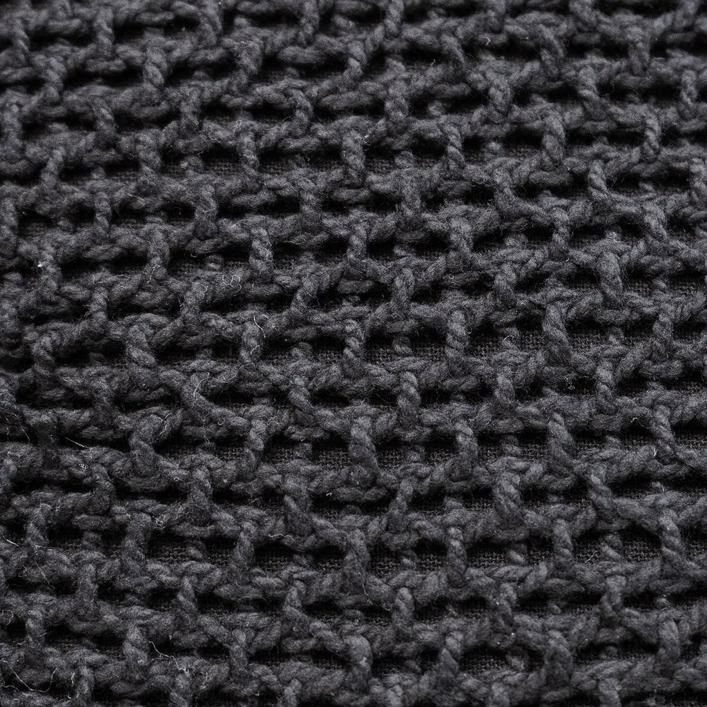 Cojín 45x45cm tejido flecos negro