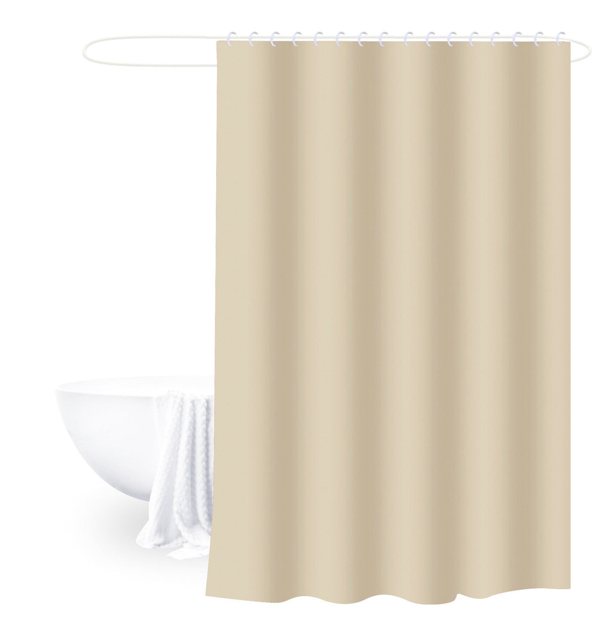 Cortina baño beige liso 180x180cm