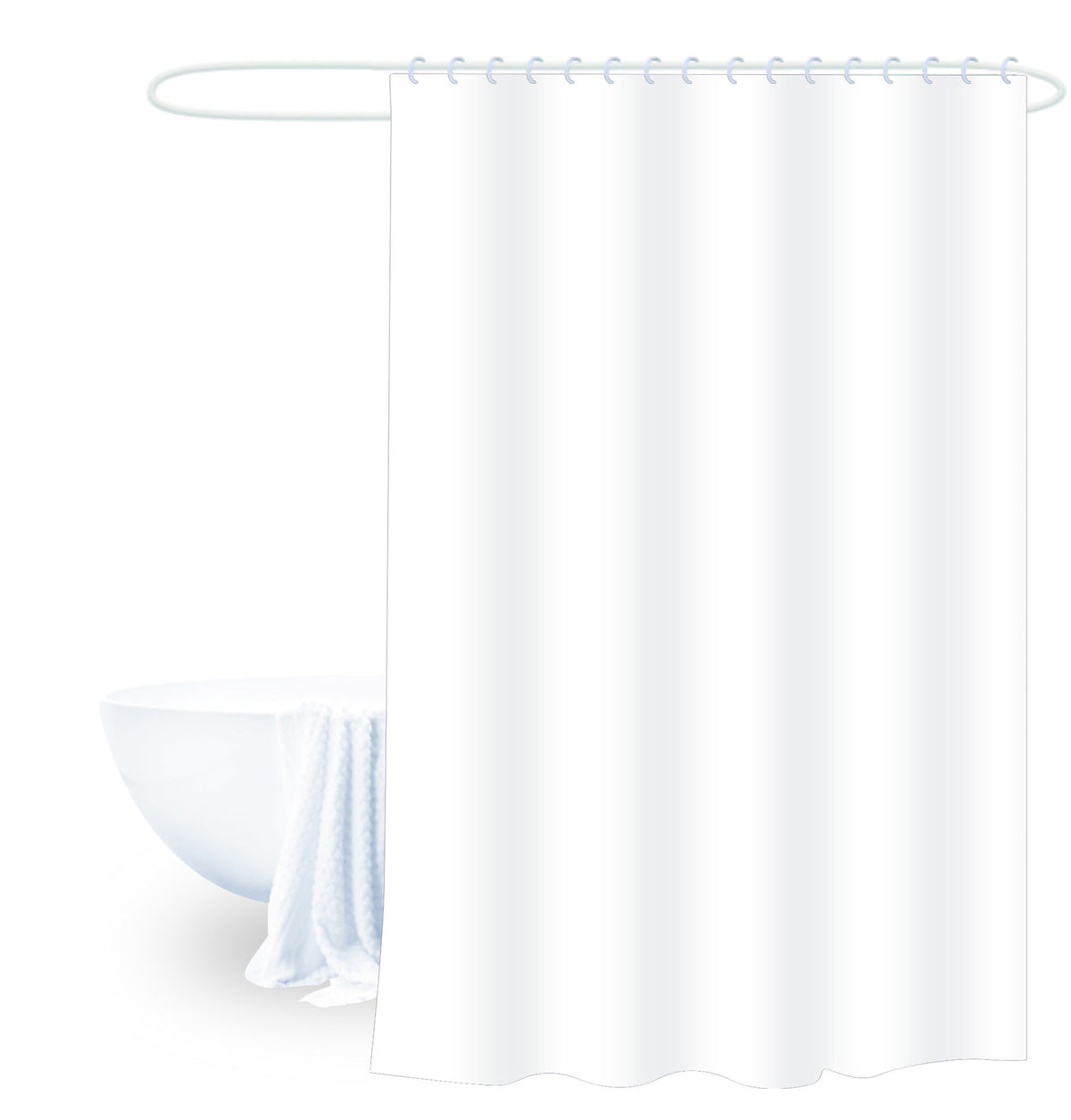 Cortina baño blanco liso 180x180cm