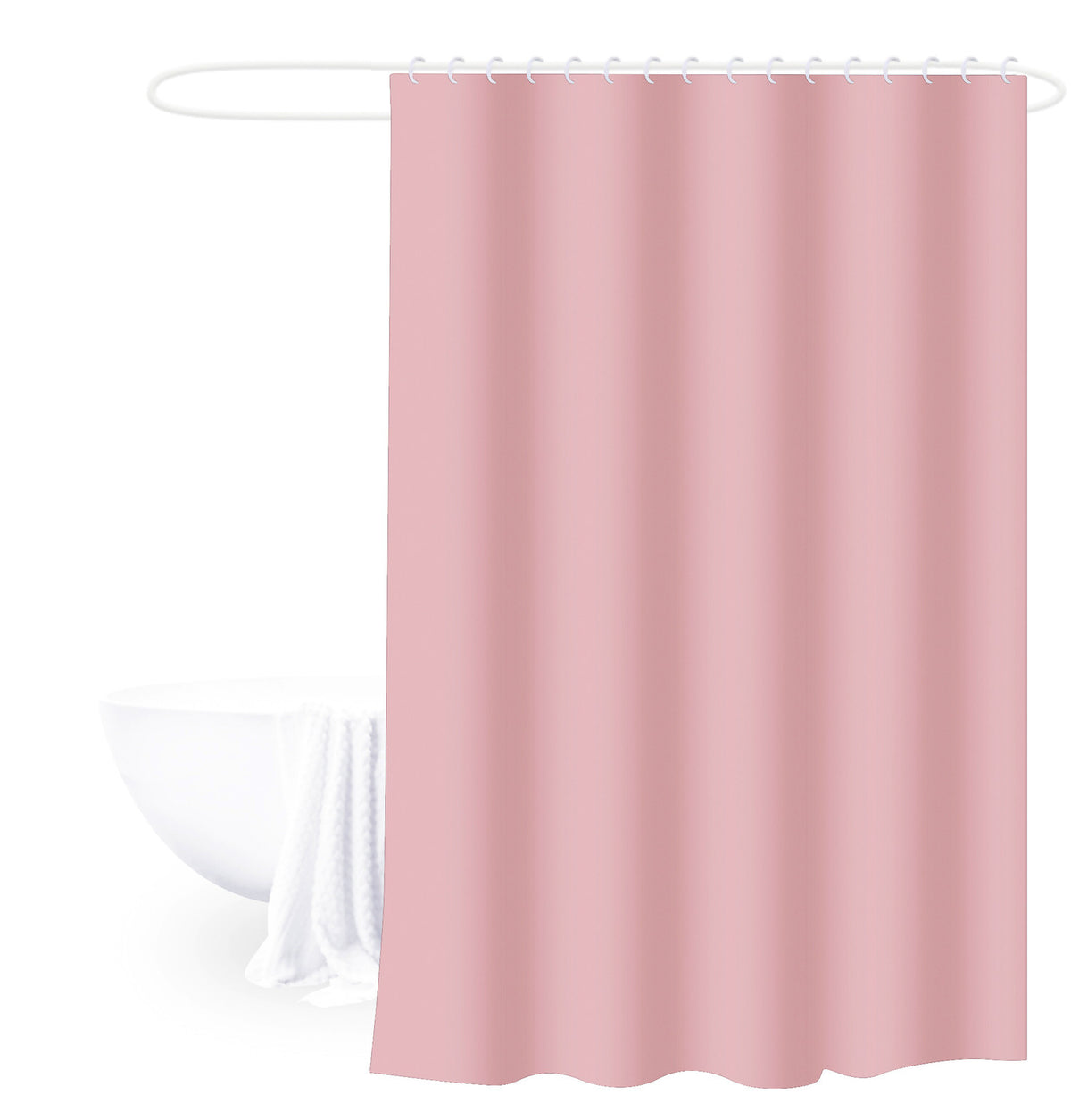 Cortina baño rosado liso 180x180cm
