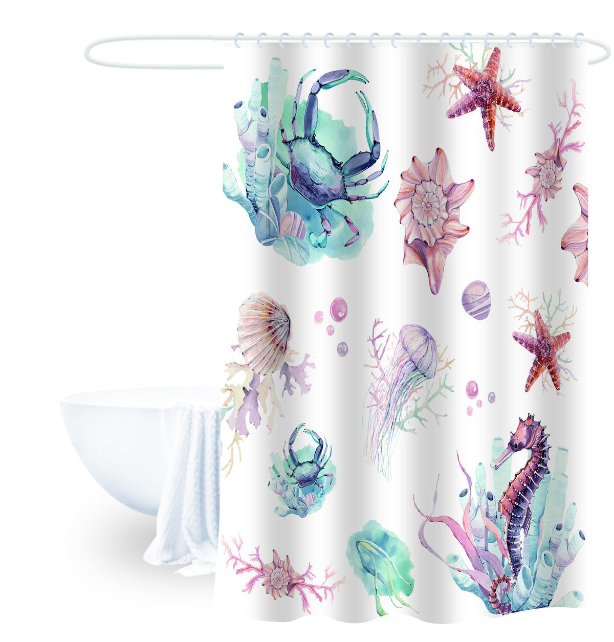 Cortina de baño cangrejo 180x180cm