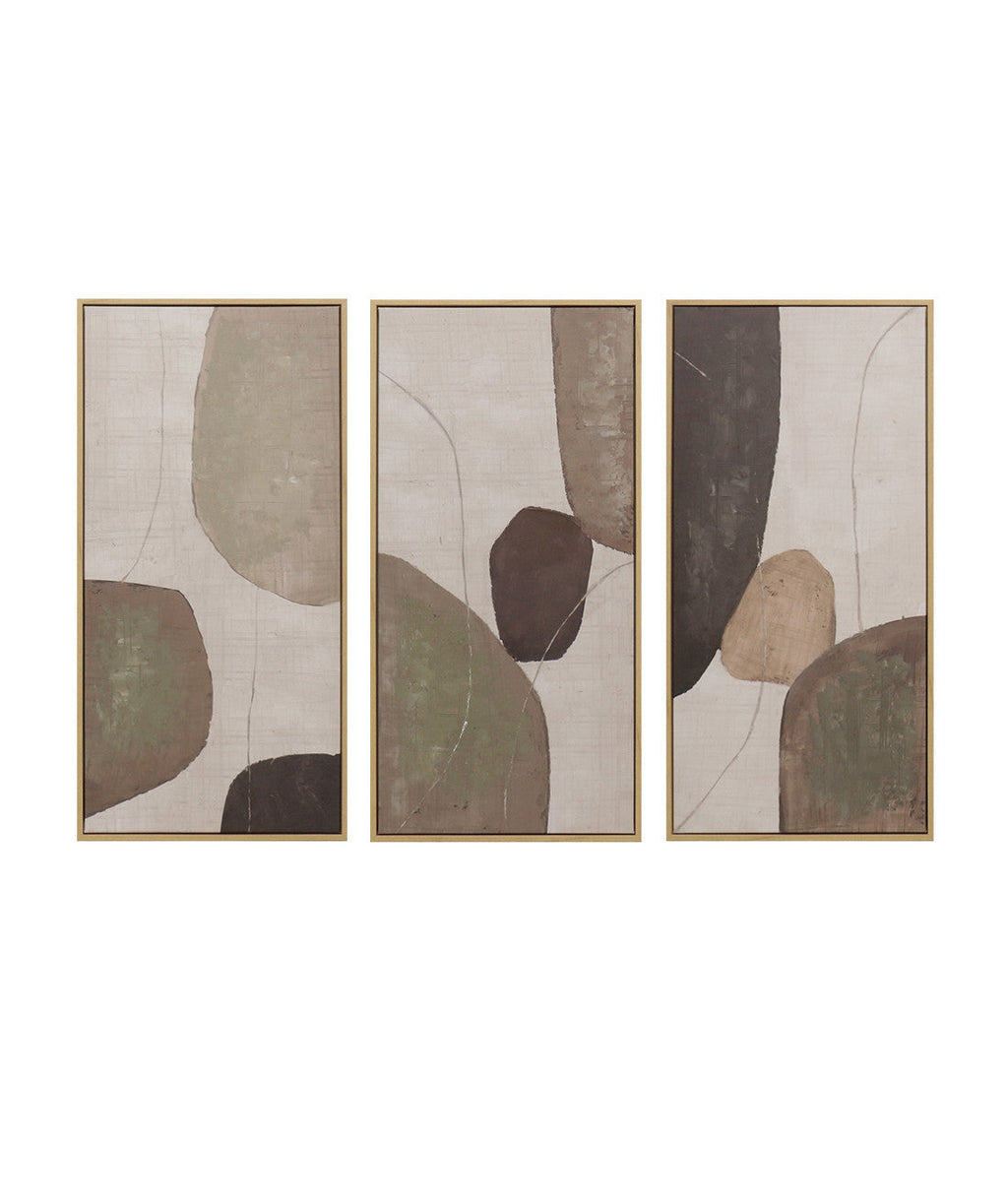 Cuadro 35x70 abstracto terroso set 3