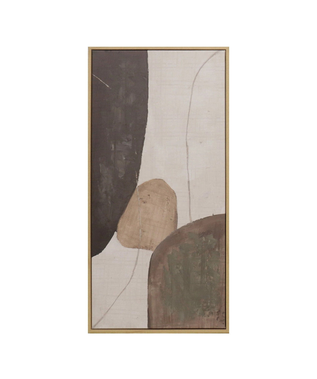 Cuadro 35x70 abstracto terroso set 3