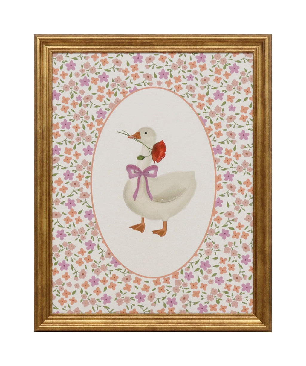 Cuadro 40x50 pato flores