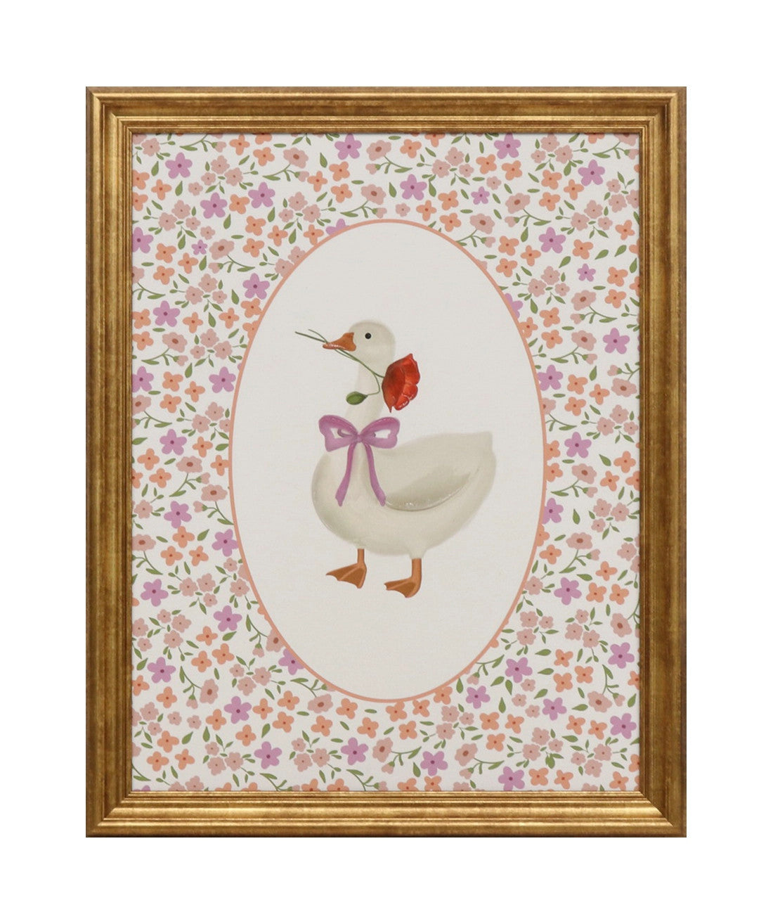 Cuadro 40x50 pato flores
