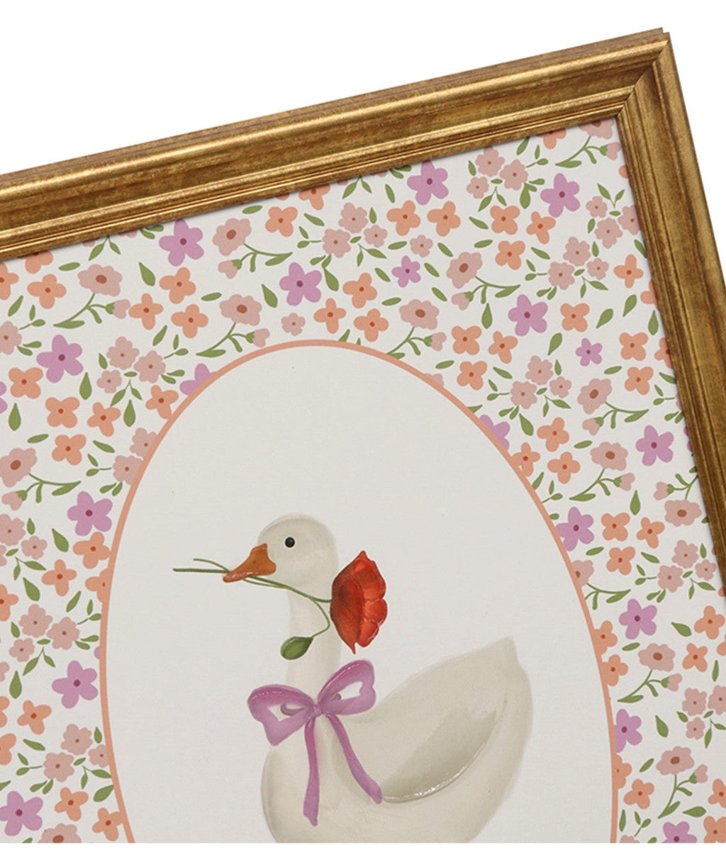 Cuadro 40x50 pato flores