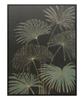 Cuadro 60x80 hojas verde dorado