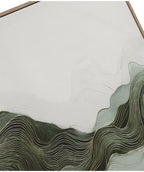 Cuadro 60x80 lineas abstractas verde dorado
