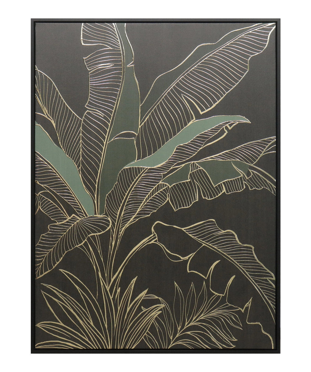 Cuadro 60x80 palmera verde dorado