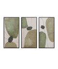 Cuadro 70.5x35.5 abstracto verde set 3