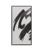 Cuadro 70.5x35.5 trazo abstracto negro set 3