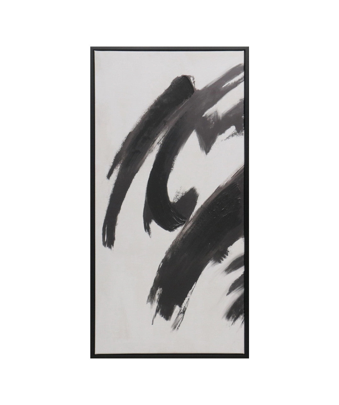 Cuadro 70.5x35.5 trazo abstracto negro set 3