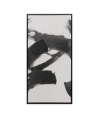 Cuadro 70.5x35.5 trazo abstracto negro set 3