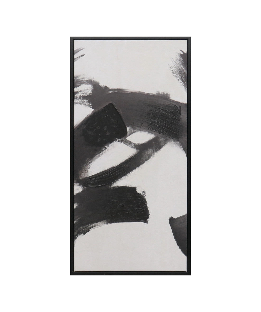 Cuadro 70.5x35.5 trazo abstracto negro set 3