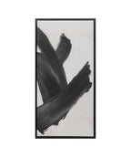 Cuadro 70.5x35.5 trazo abstracto negro set 3