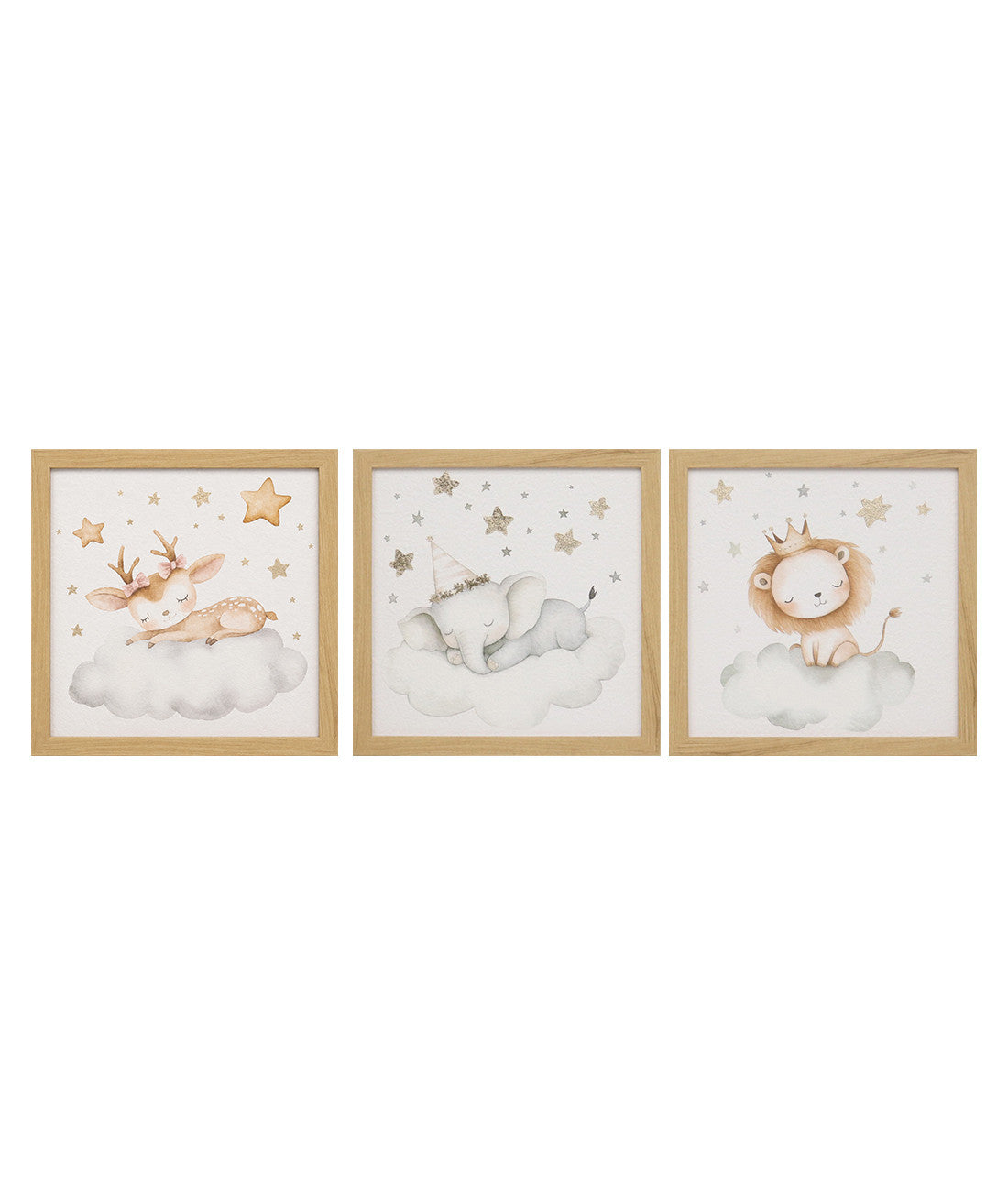 Cuadro 75.5x25.5 animales infantil set 3