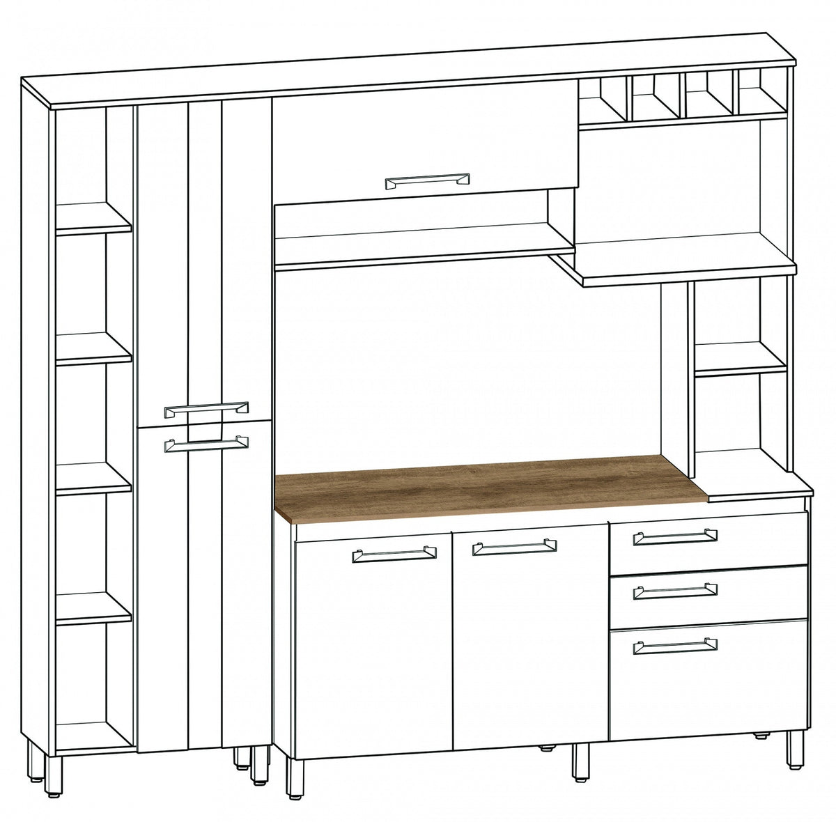 Cubierta de cocina Aglo Salmao 120cm
