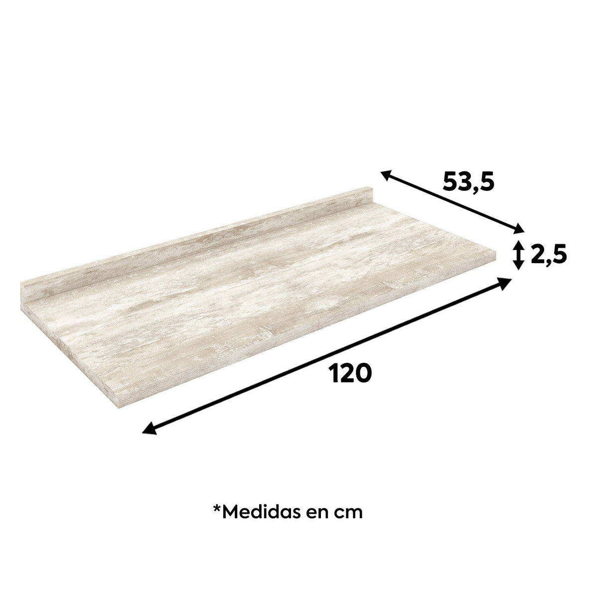 Cubierta de cocina Americana gris 120cm