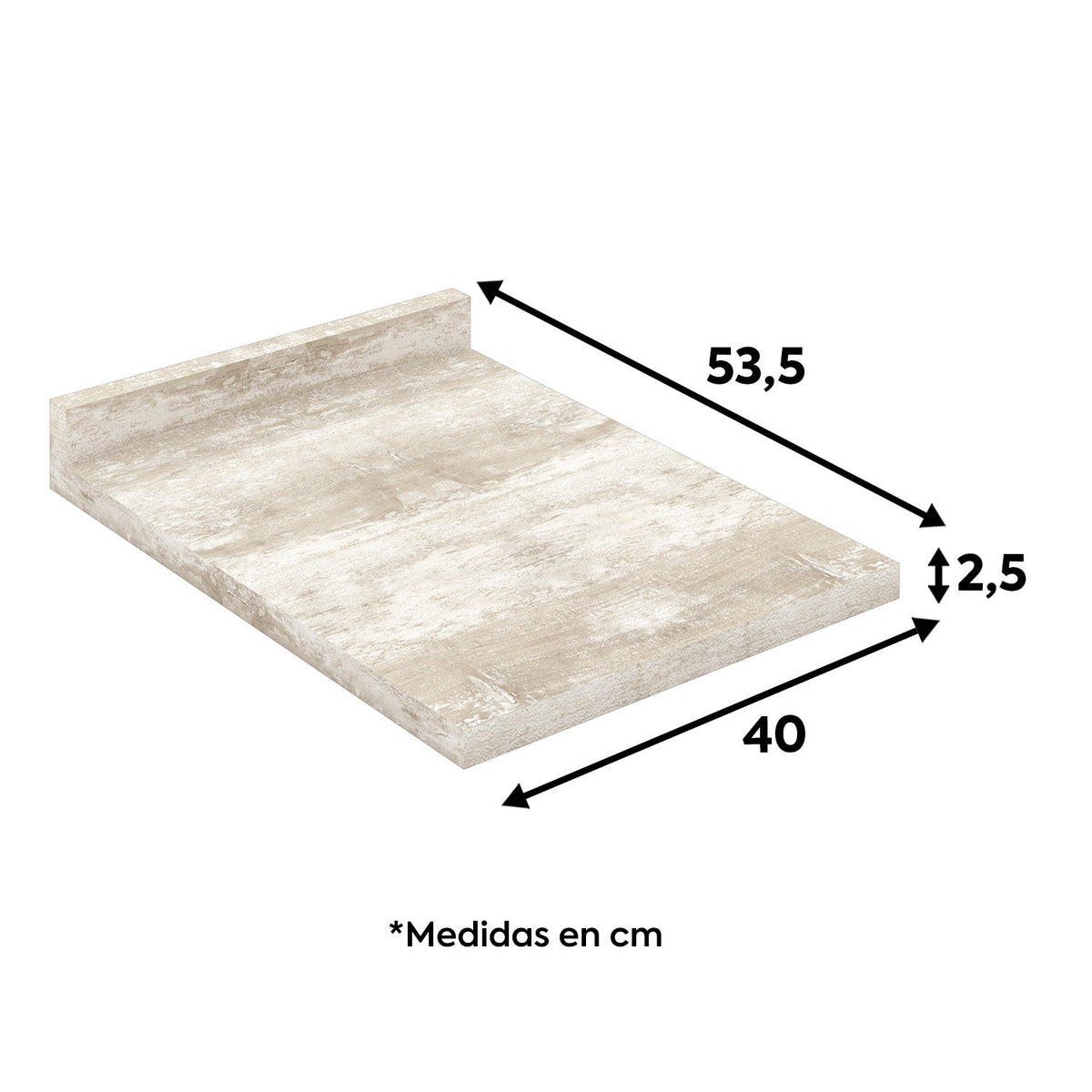 Cubierta de cocina Americana gris 40cm
