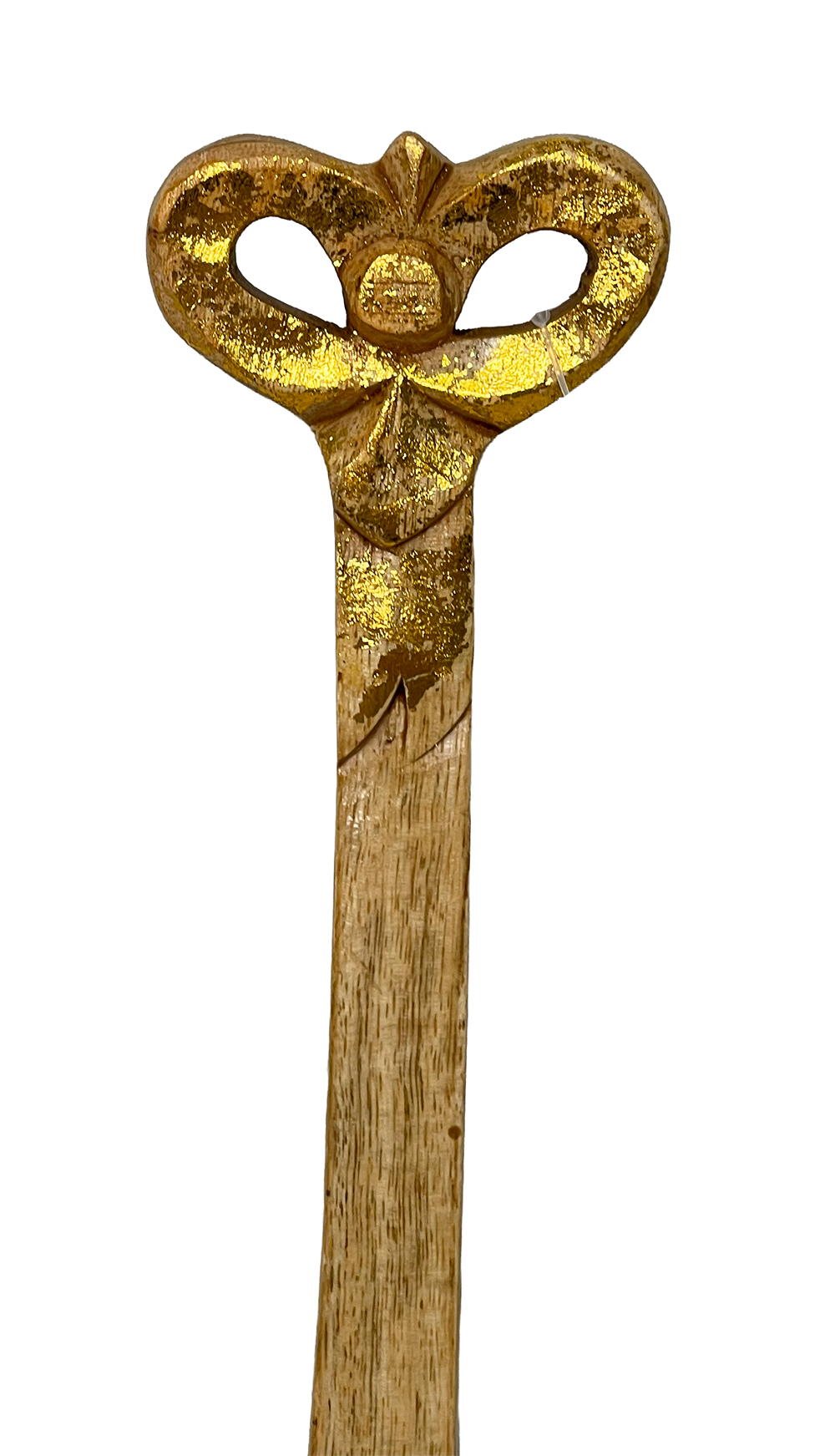 Cuchara madera con folio dorado 33cm