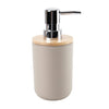 Dispensador jabón plástico beige bambú