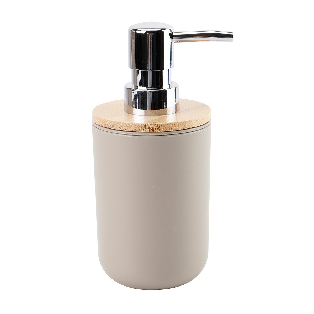 Dispensador jabón plástico beige bambú