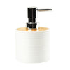 Dispensador jabón plástico estriado blanco bambú
