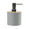 Dispensador jabón plástico estriado gris bambú