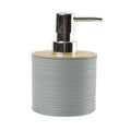 Dispensador jabón plástico estriado gris bambú