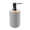 Dispensador jabón plástico gris bambú