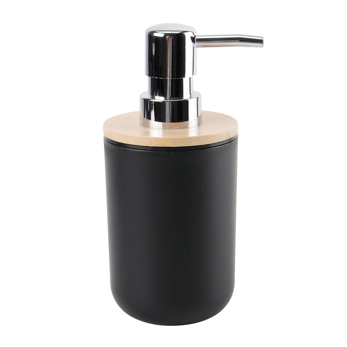 Dispensador jabón plástico negro bambú