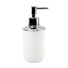 Dispensador jabón plástico plateado blanco