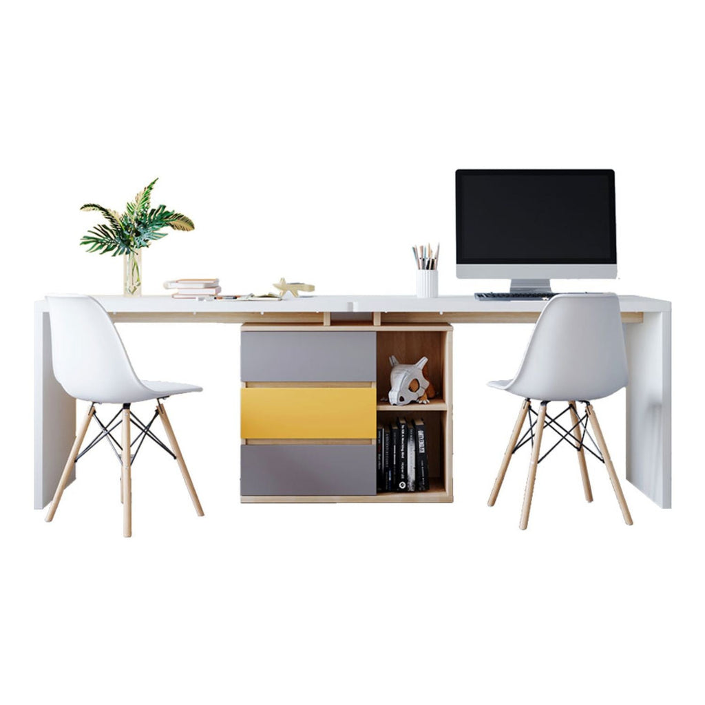 Escritorio doble Levis 238x55x77 blanco