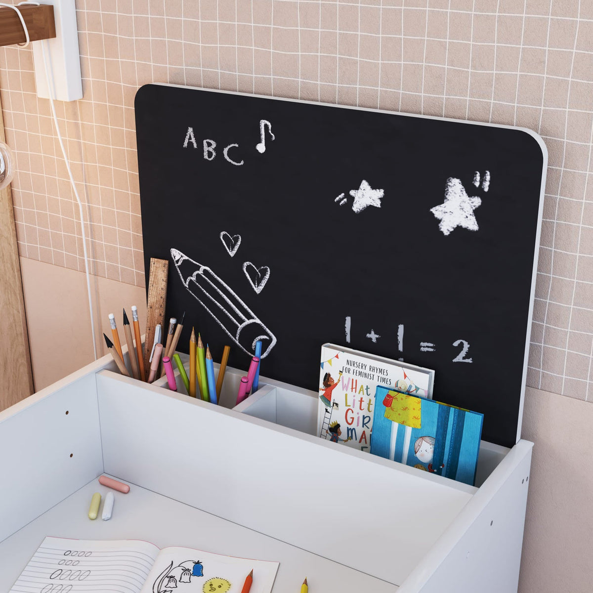 Escritorio infantil con Silla Le Petit blanco